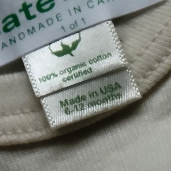 CATE & LEVI Organic Onesie - Baby - Made in Canada NEW NWT 6-12mo Hippo - Picture 4 of 4